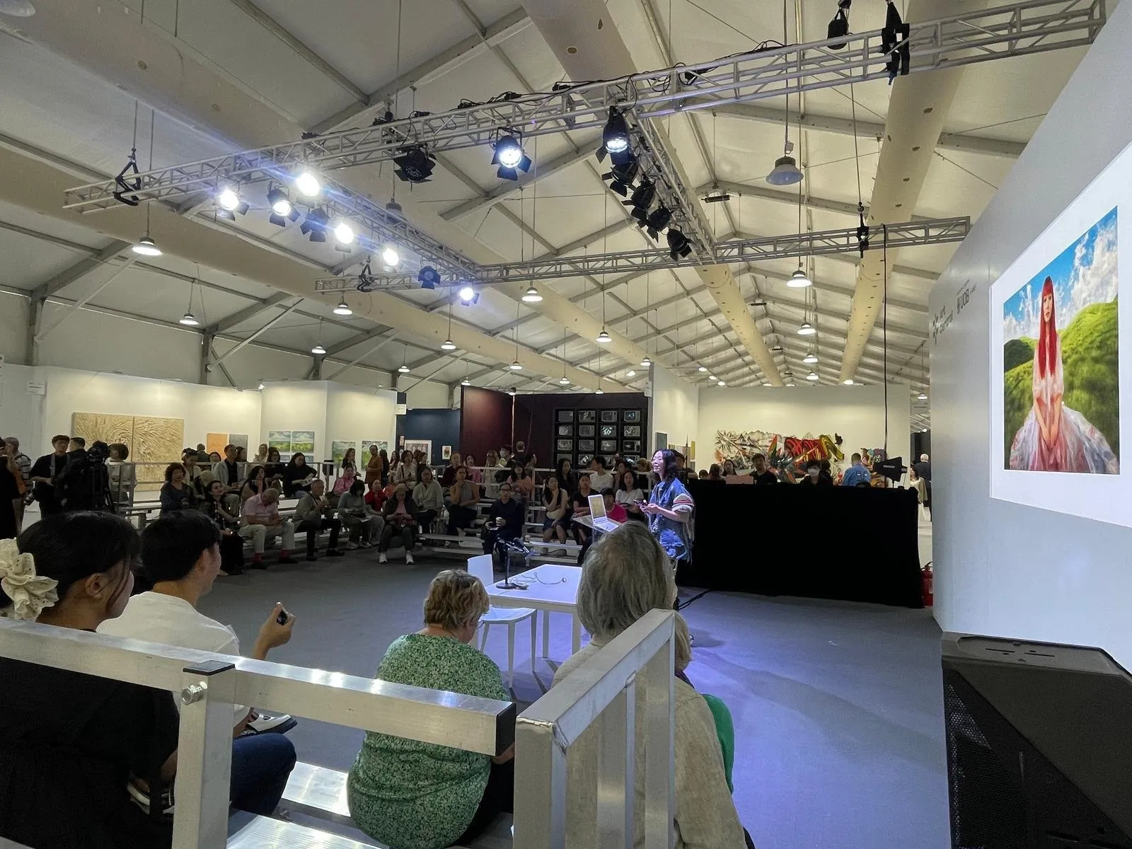 Meet Eva Here performance lecture documentation