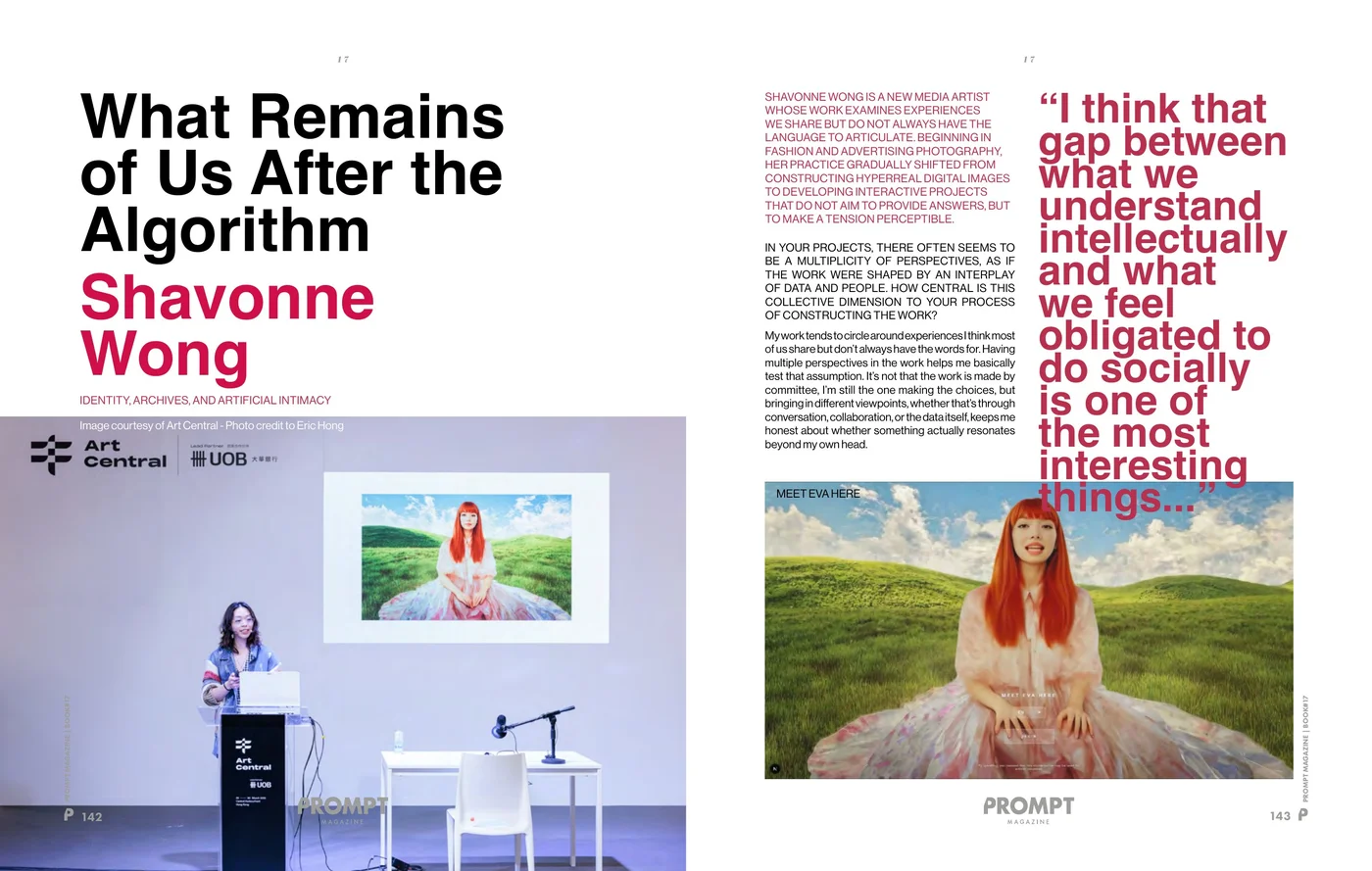 Prompt Magazine Issue 17 feature on Shavonne Wong, 2025.